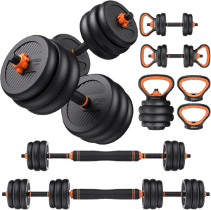 FEIERDUN Adjustable Dumbbells, 20/30/40/45/70/90lbs Free Weight Set with Connector